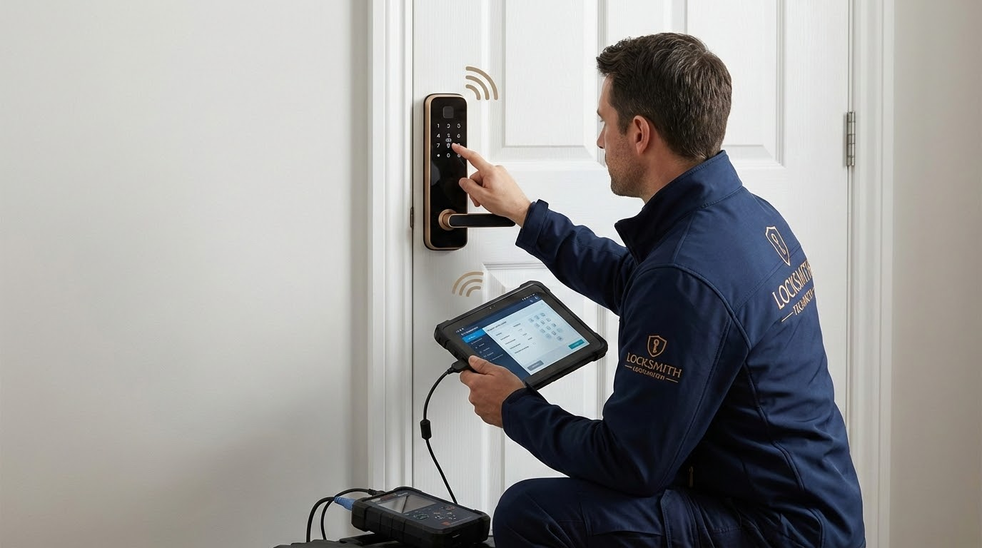 Smart lock and electronic keypad installation on San Antonio home