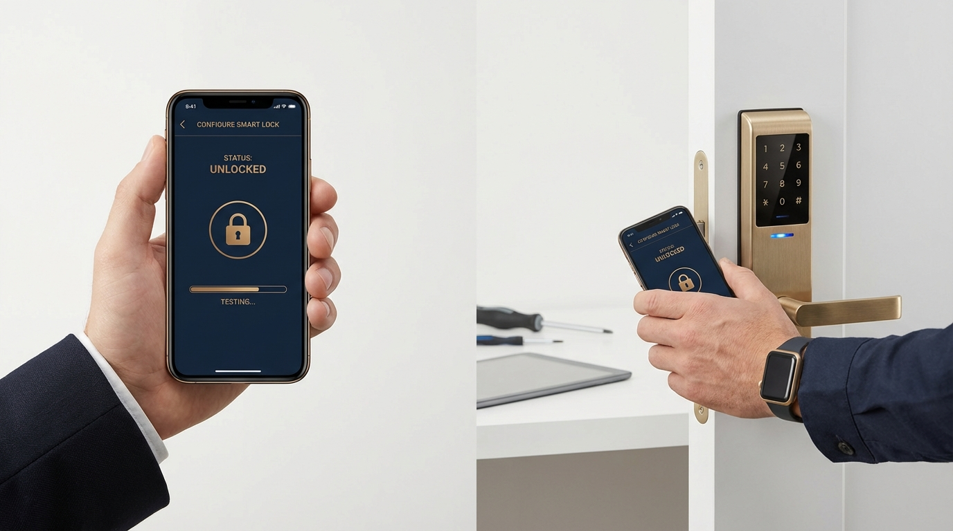Smart lock connectivity comparison showing Bluetooth, Wi-Fi, and Z-Wave options for San Antonio homes
