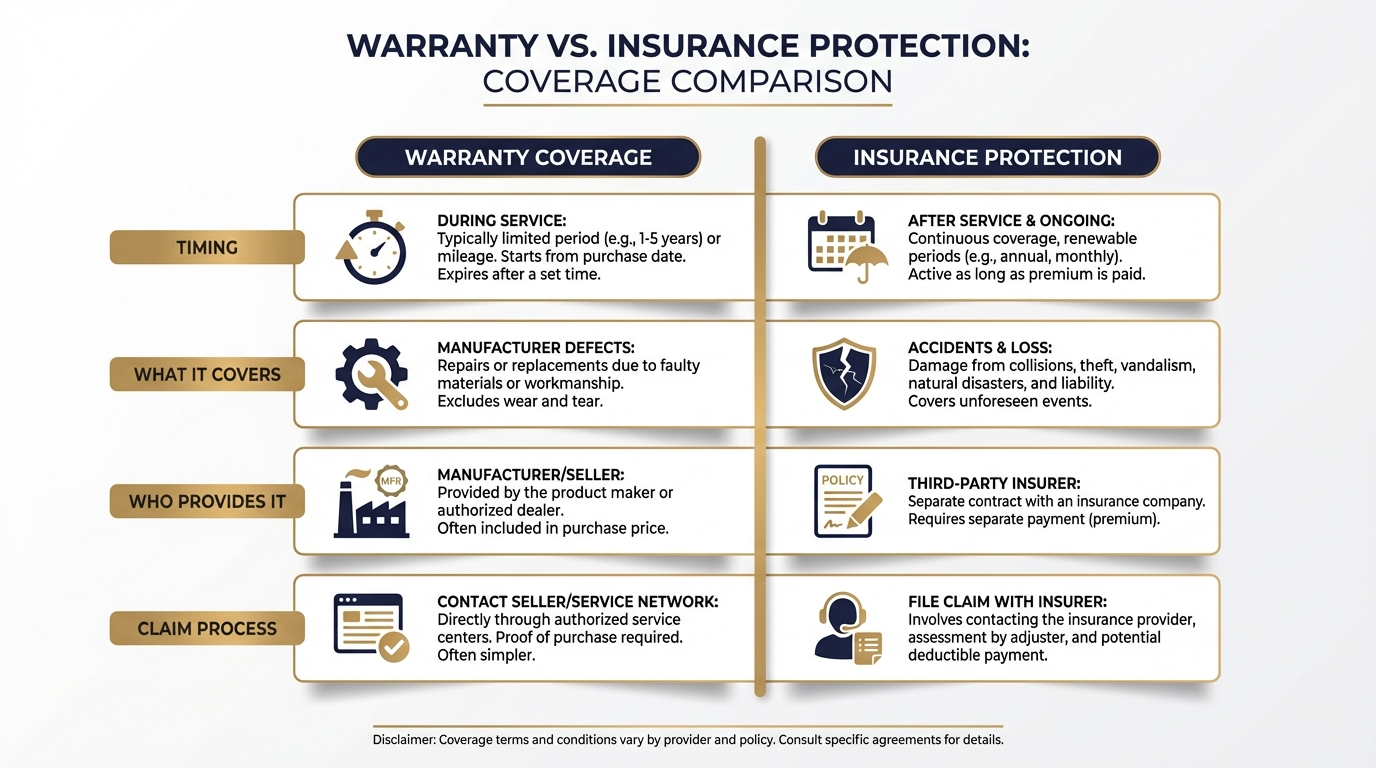 Warranty vs insurance coverage for locksmith services