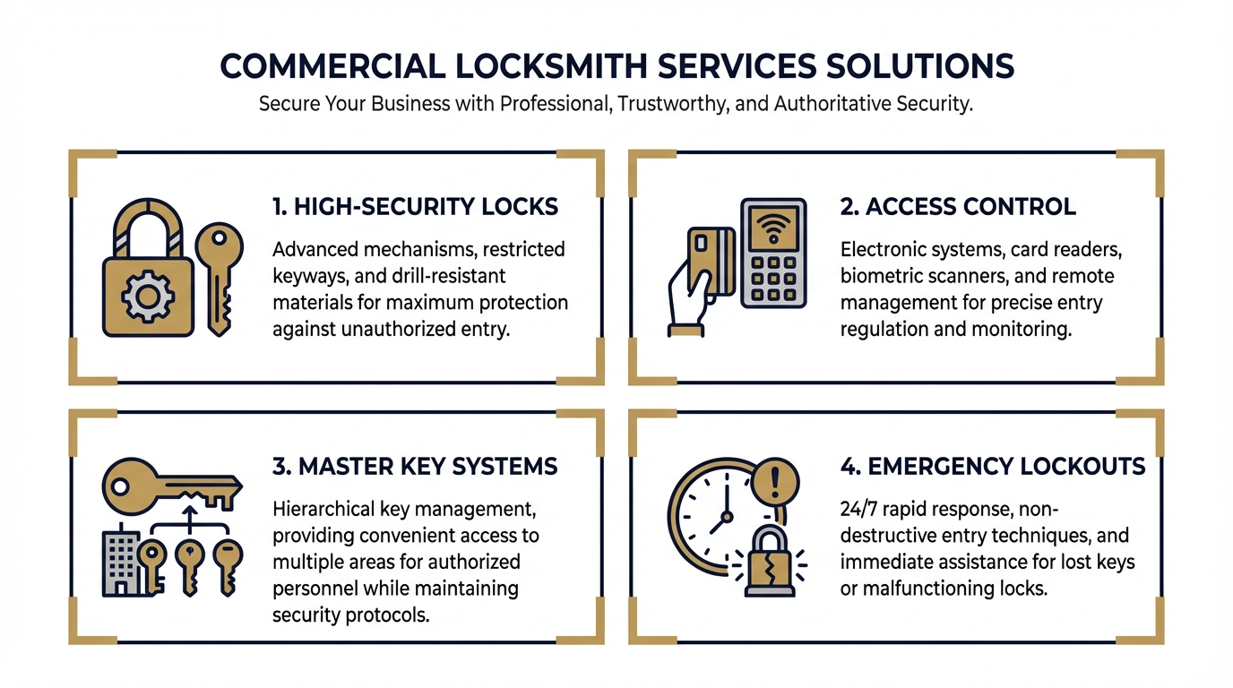 Commercial locksmith services in San Antonio including high-security locks and access control