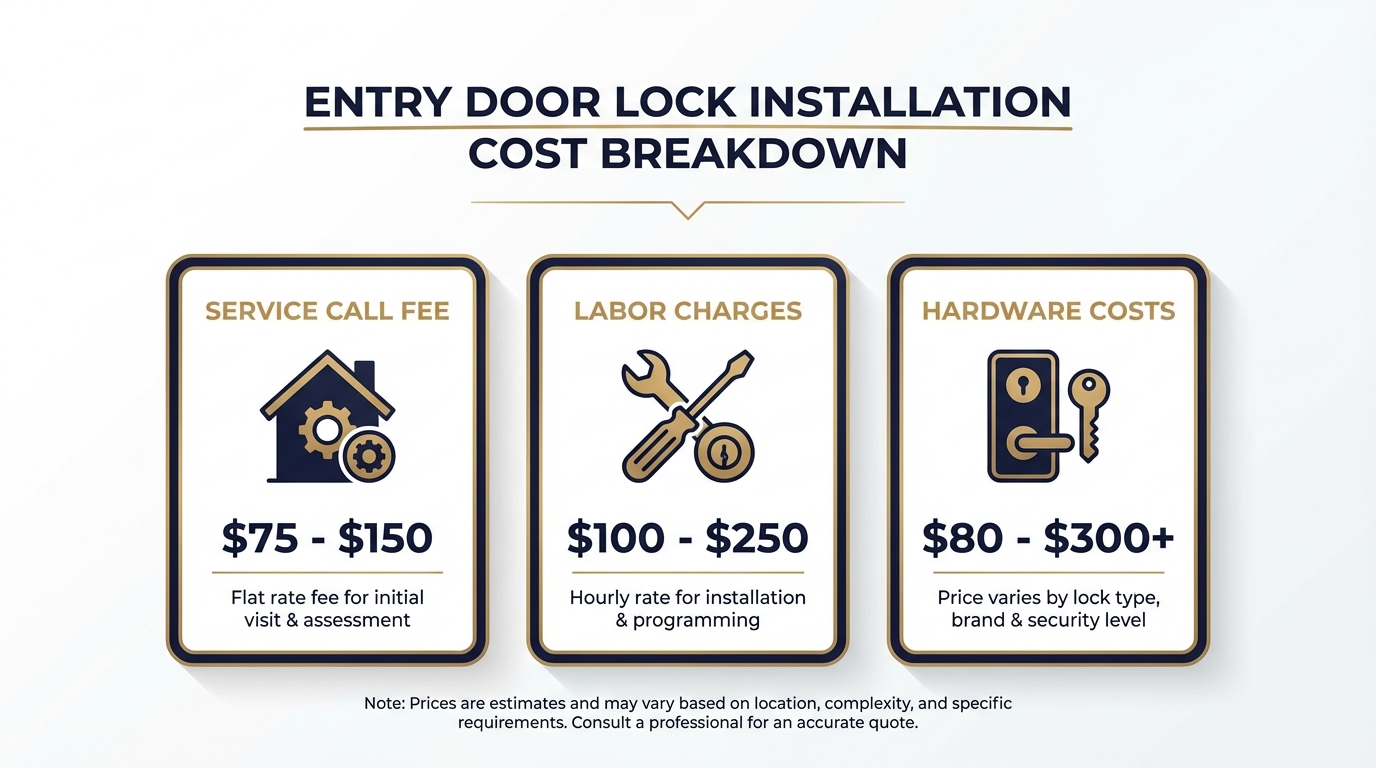 Entry door lock installation cost breakdown in San Antonio