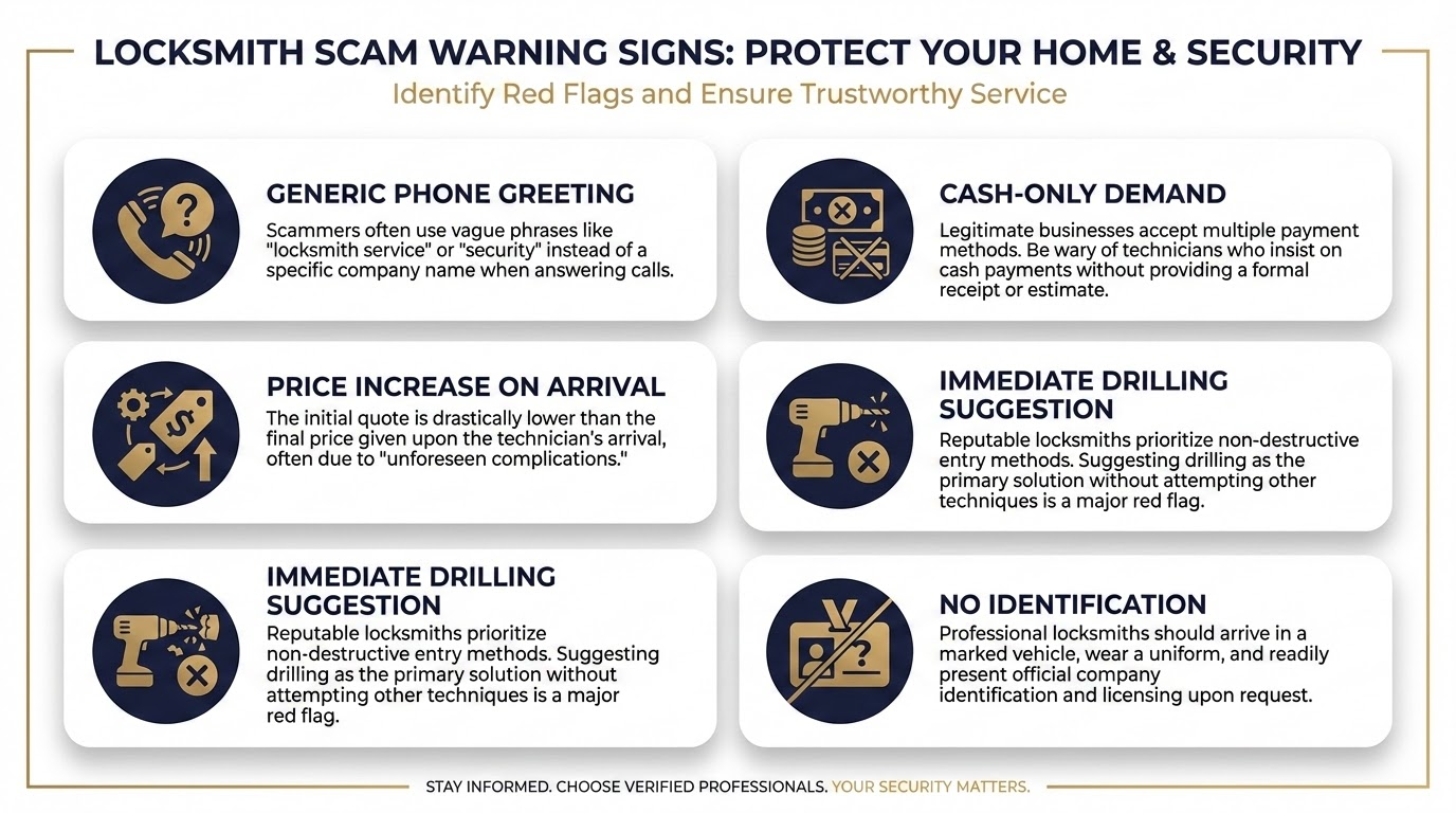 Warning signs of locksmith scams and how to identify legitimate San Antonio locksmiths
