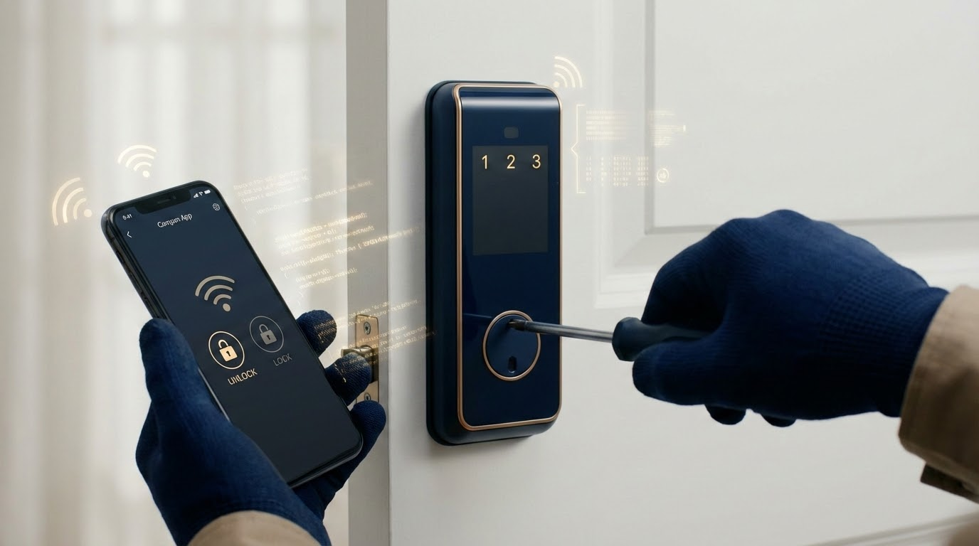 Smart lock installation on San Antonio home front door