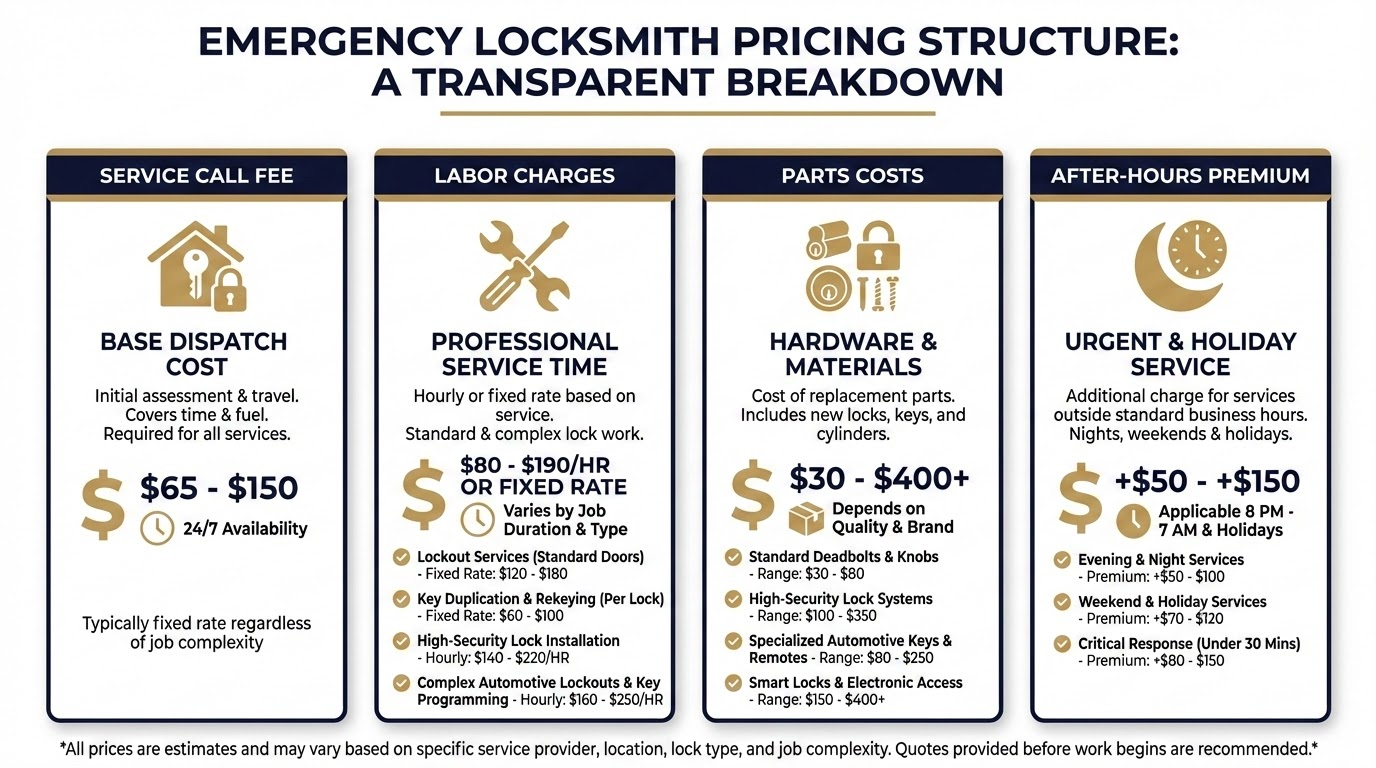 Emergency locksmith pricing breakdown for San Antonio residents