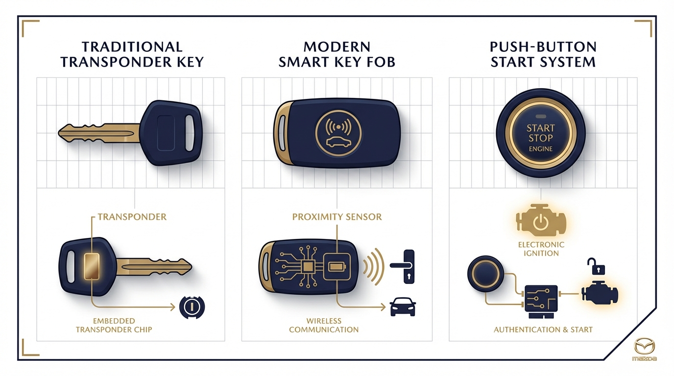 Mazda key fob and smart key technology comparison