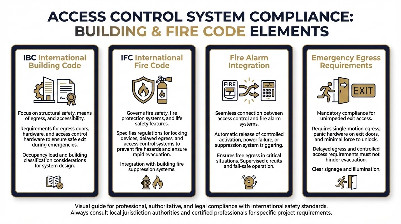 Building and fire code compliance for access control in San Antonio