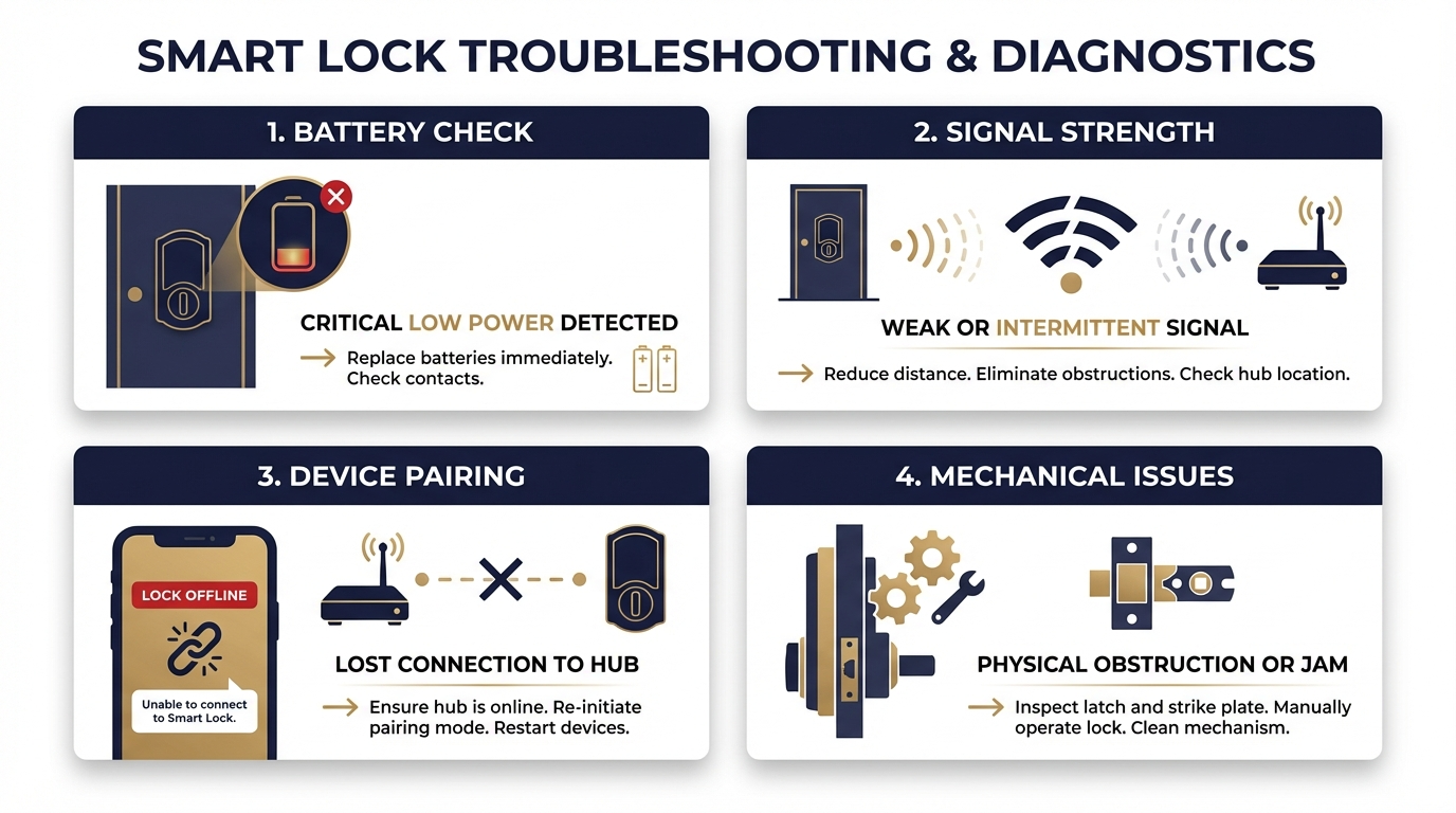Troubleshooting Ring smart lock connectivity issues on smartphone app