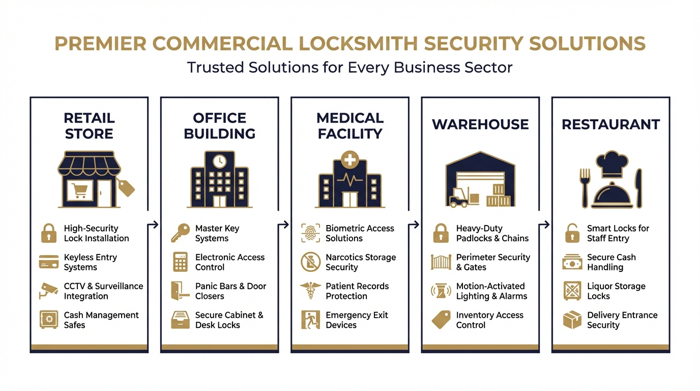 Commercial locksmith installing high-security access control system at San Antonio business