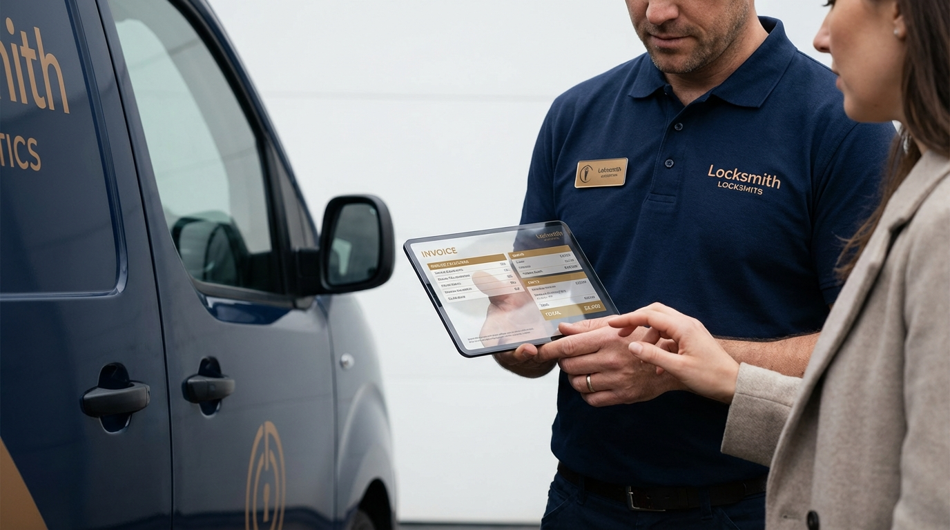 Professional mobile locksmith providing on-site car key replacement service