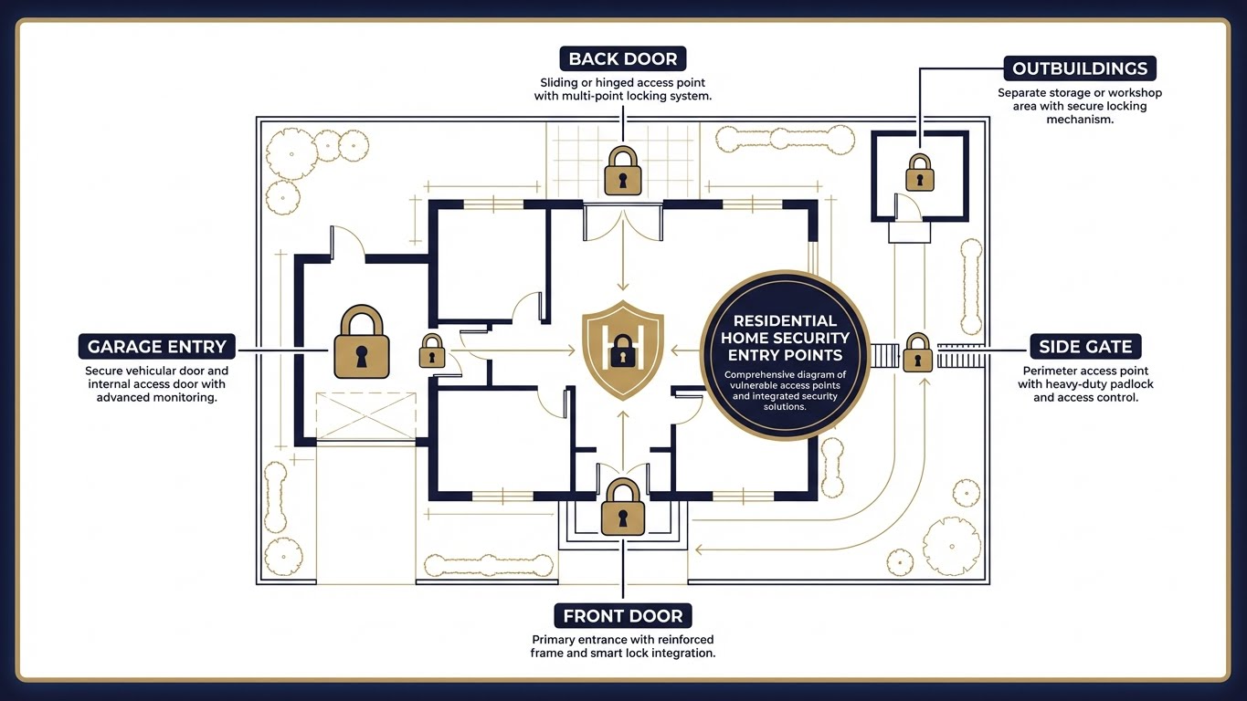 All home entry points requiring lock change service