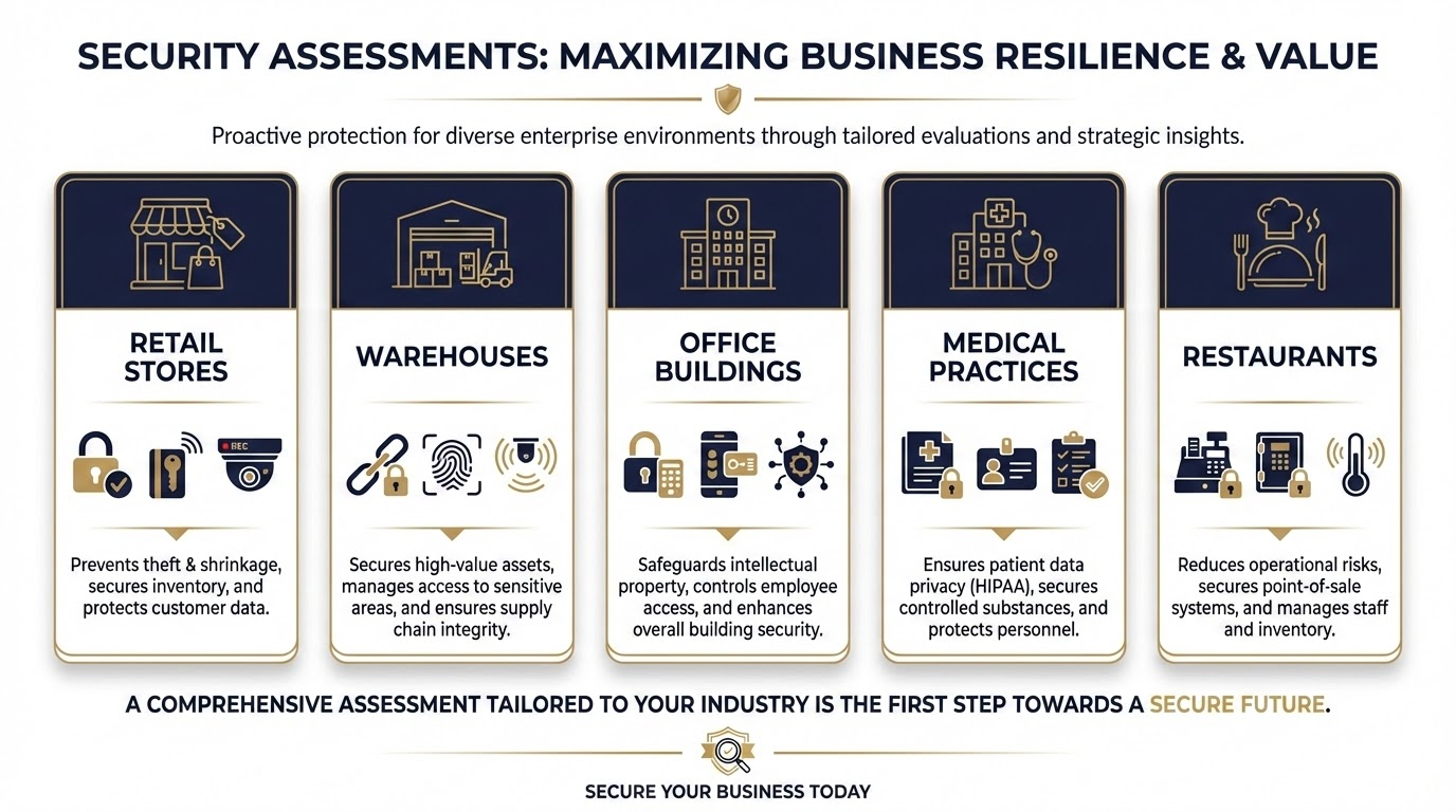 San Antonio business owner reviewing security assessment findings with locksmith consultant