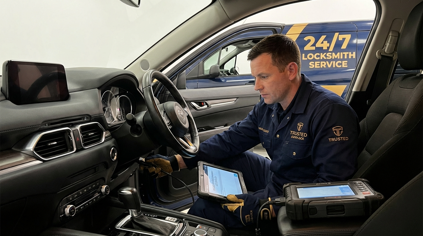 Professional locksmith programming Mazda key