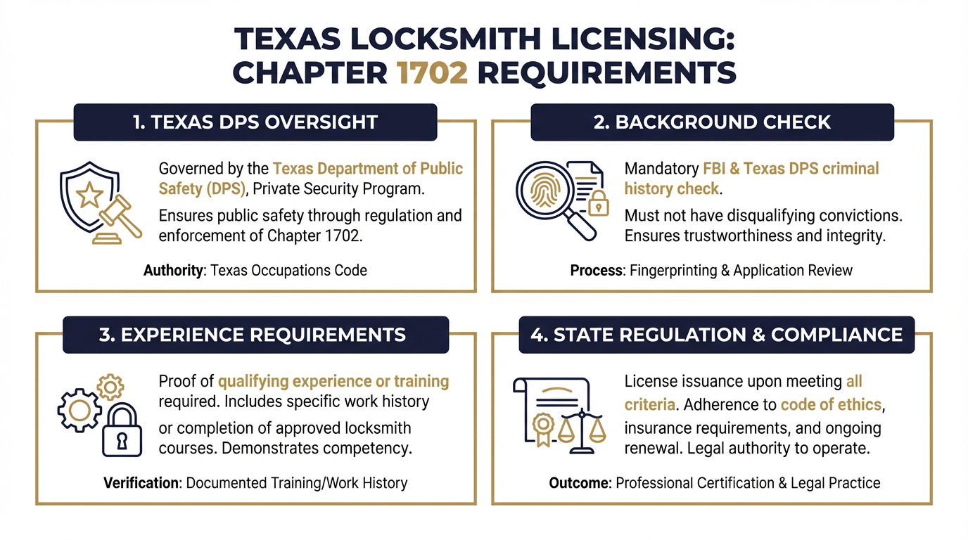 Texas locksmith licensing requirements and DPS verification process
