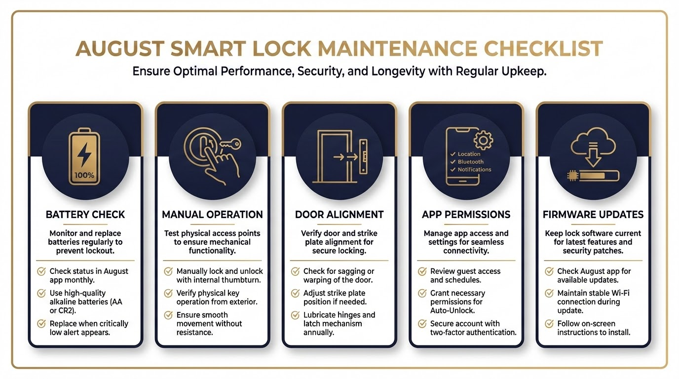 August smart lock maintenance tips for San Antonio homeowners