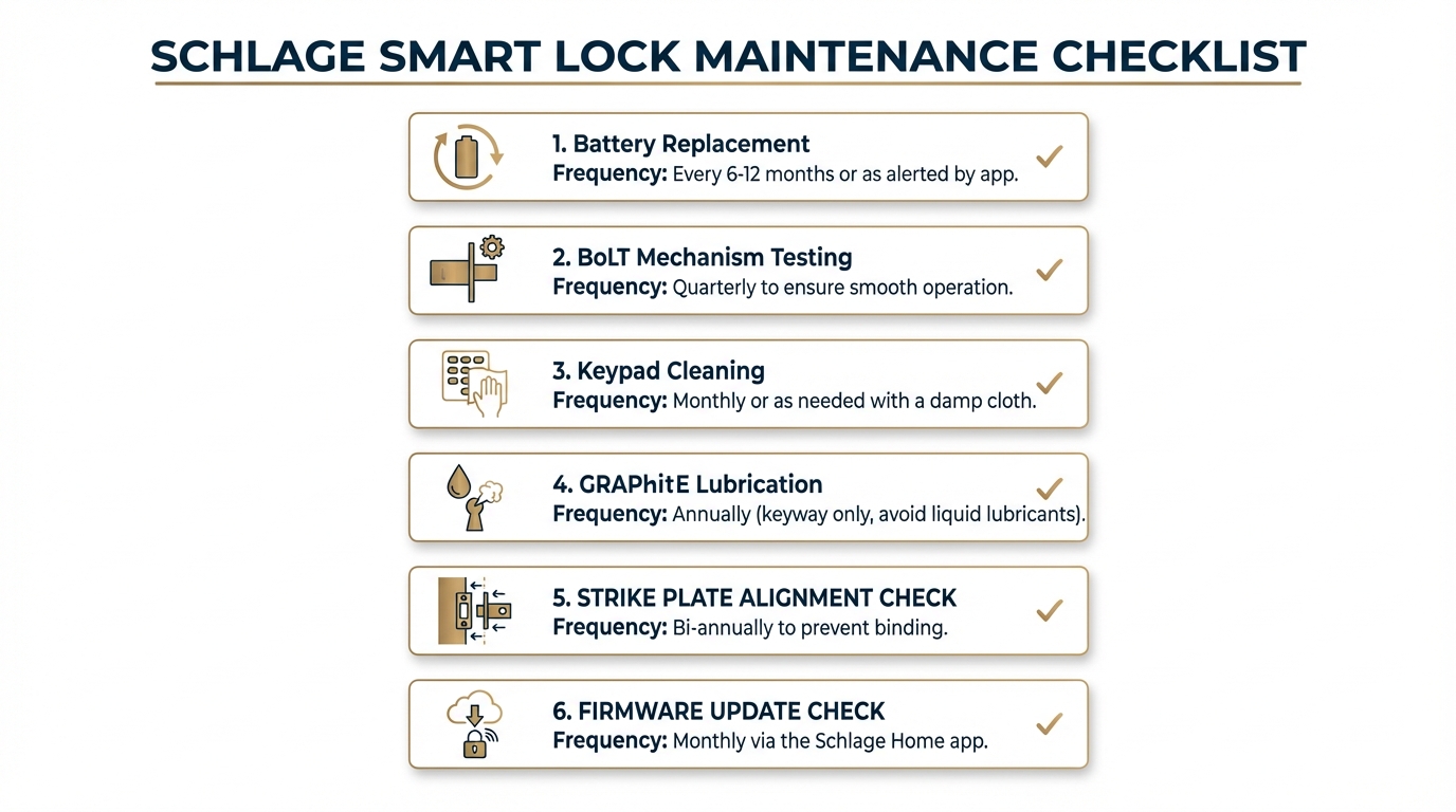 Schlage smart lock maintenance checklist for San Antonio homeowners