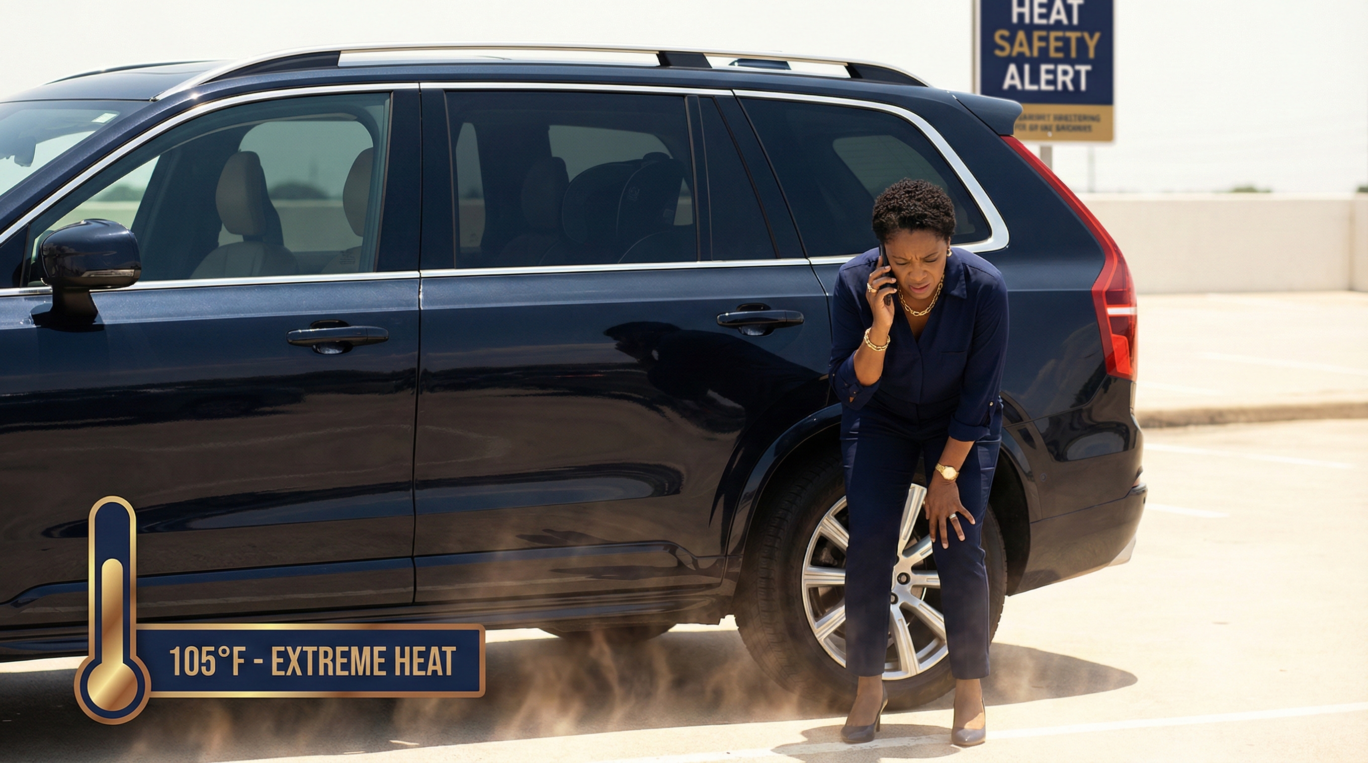 Emergency response when a child or pet is locked inside a car in San Antonio Texas heat