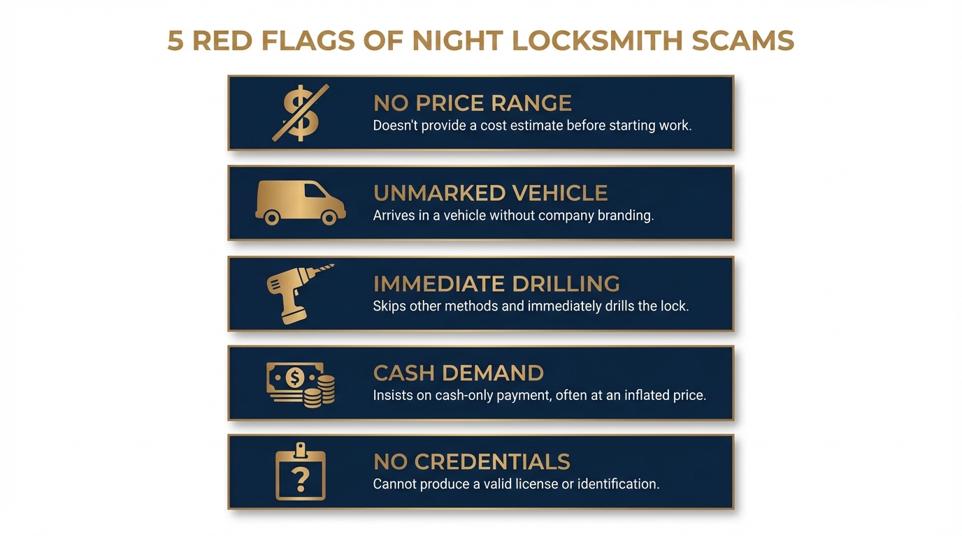 Warning signs to watch for when hiring a late night locksmith in San Antonio to avoid scams