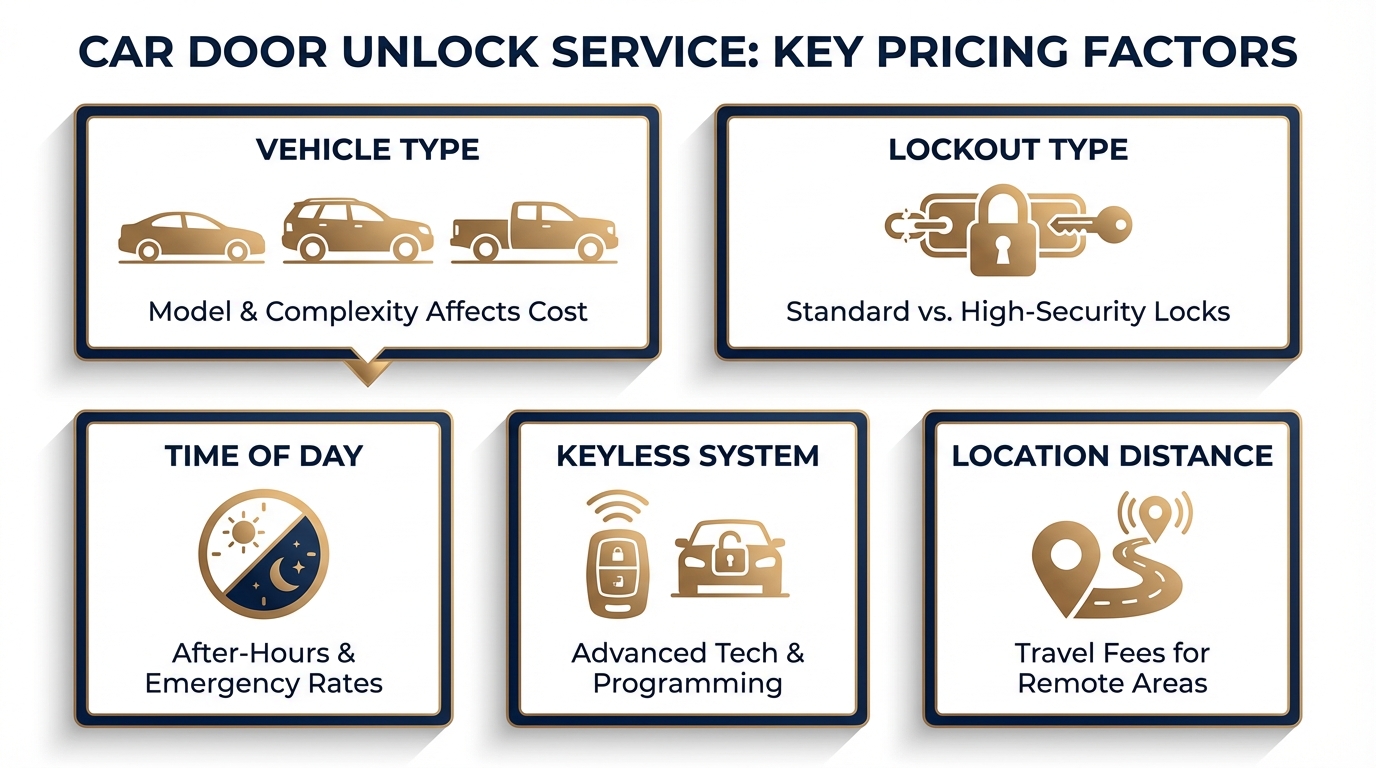 Factors that affect the cost of a car door unlock service in San Antonio Texas