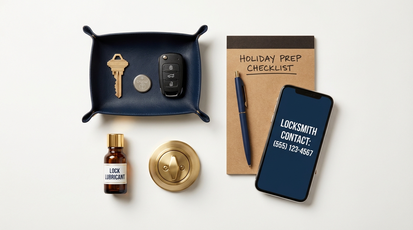 Pre-holiday locksmith preparation tips for San Antonio homeowners including spare keys and lock maintenance