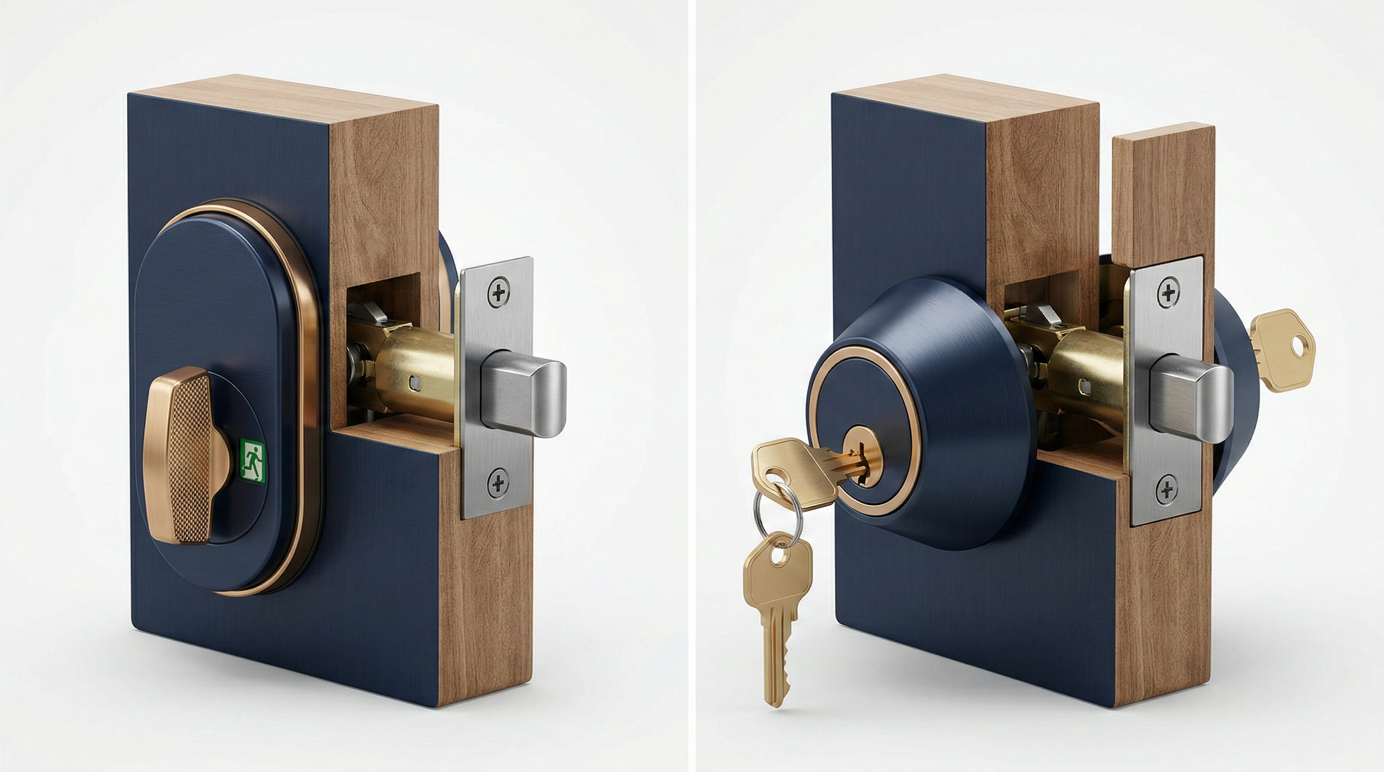 Single cylinder deadbolt compared to double cylinder deadbolt on a San Antonio home front door