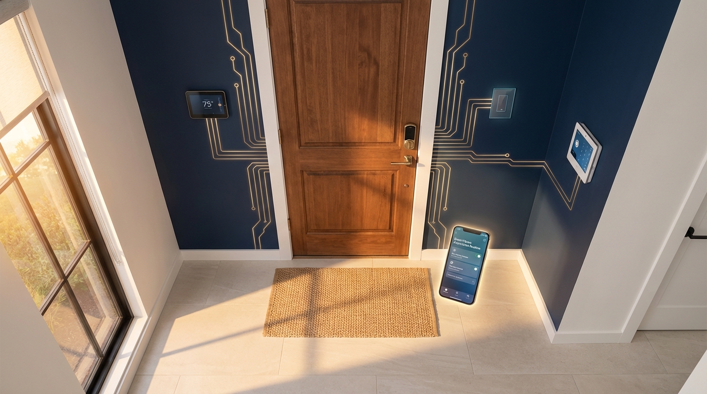 Smart home automation routines for San Antonio homeowners including auto-lock, geofencing, and rental property access management