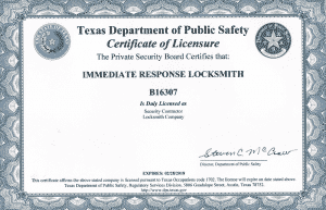 Lone Star - Immediate Response Locksmith licensure